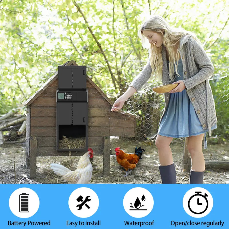 Mroace Automatic Chicken Coop Door With LCD Timer