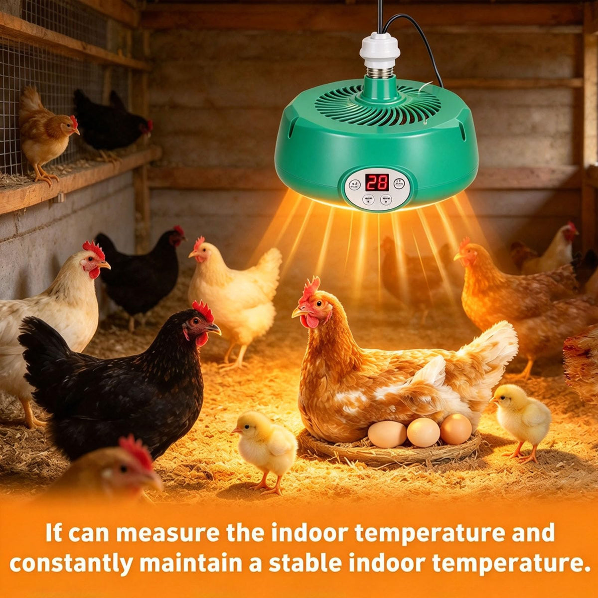Mroace Intelligent Temperature Control Brooder Heater With Digital Display