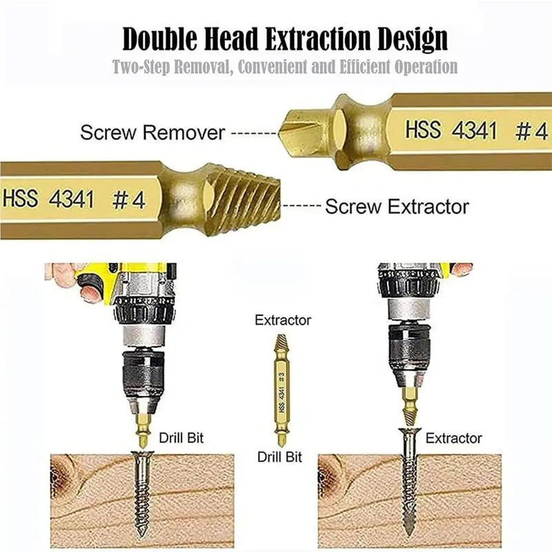 Mroace Double Ended Screw And Bolt Extractor Kit