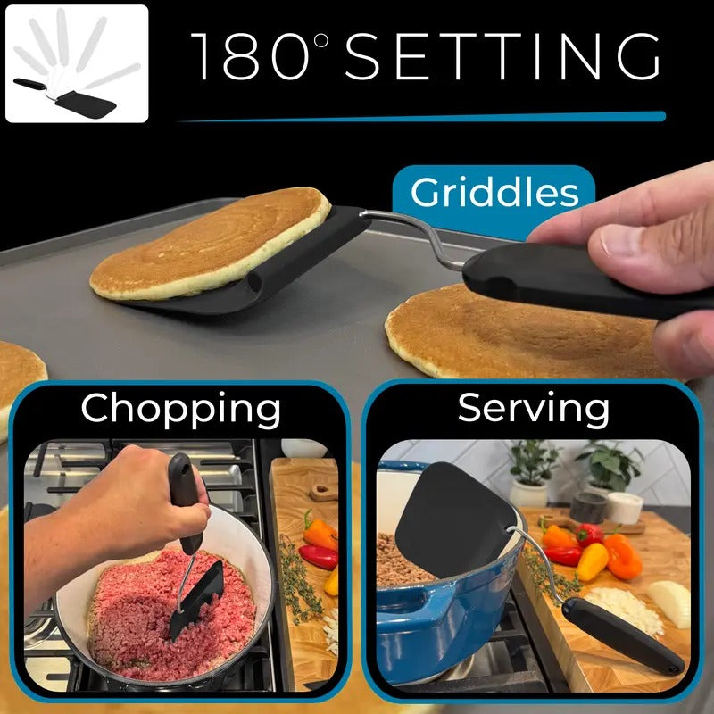 Mroace Adjustable Angle Kitchen Spatula With Interchangeable Heads