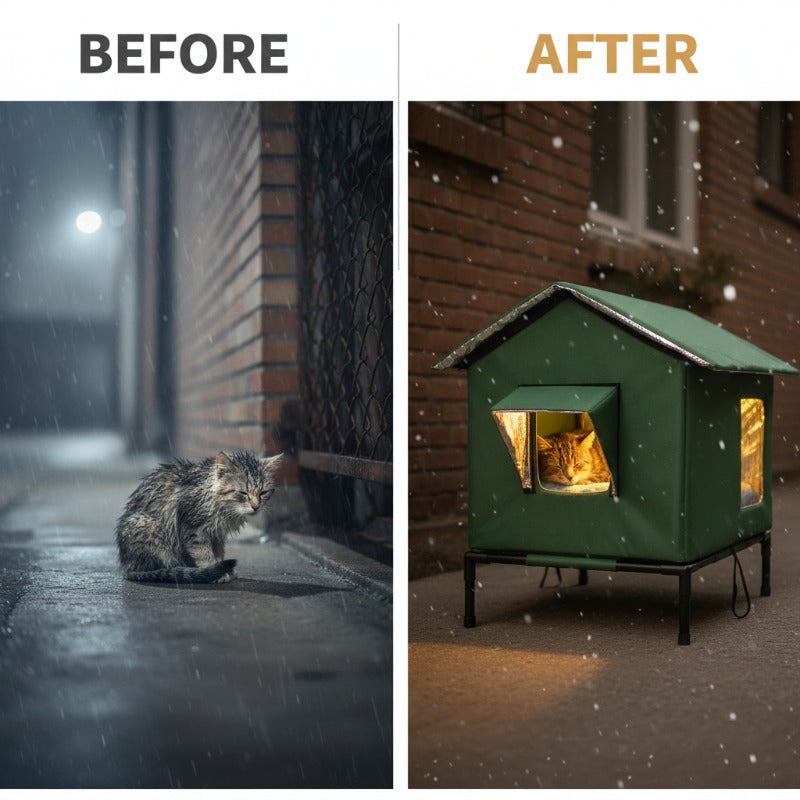 Mroace Waterproof Foldable Elevated Outdoor Cat House