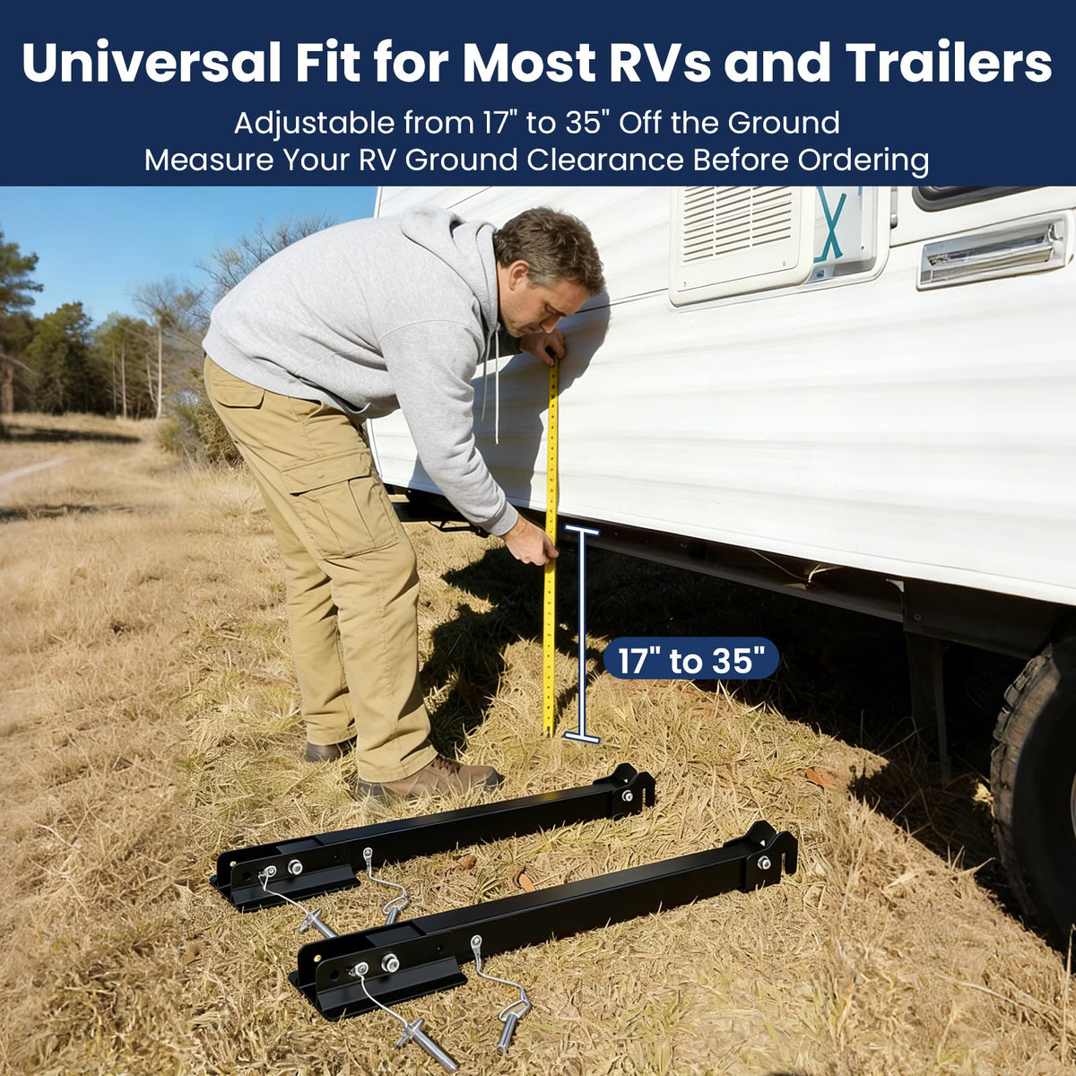 Mroace Heavy-Duty Aluminum I-Beam RV Stabilizer Jack