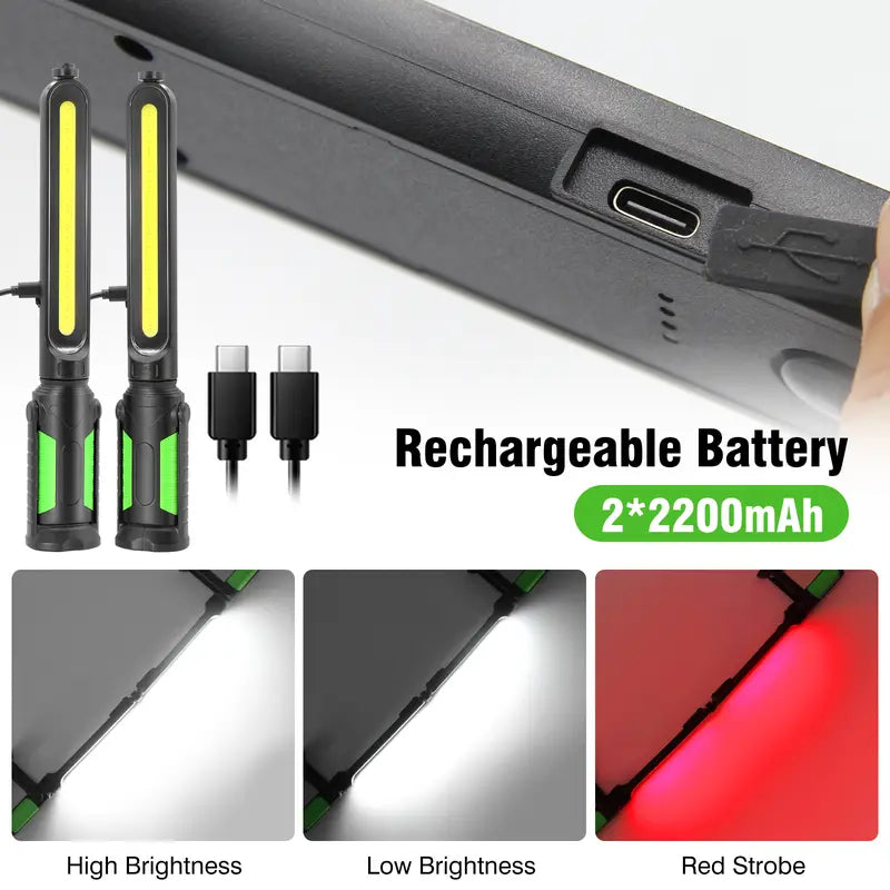 Mroace Rechargeable Magnetic USB Work Light Bar