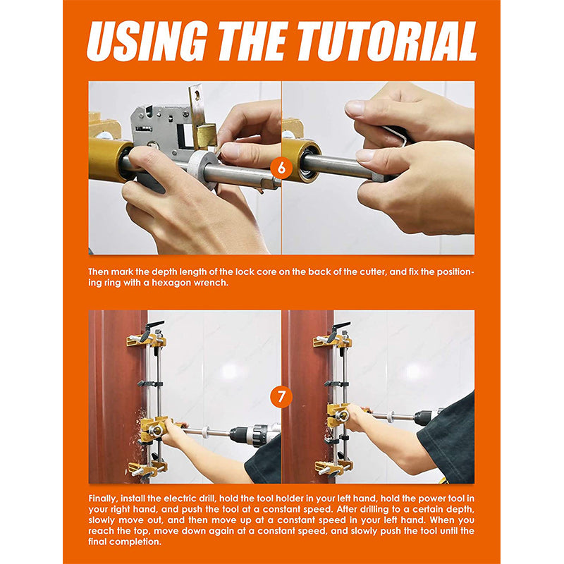 Mroace Adjustable Door Lock Hole Opener Kit