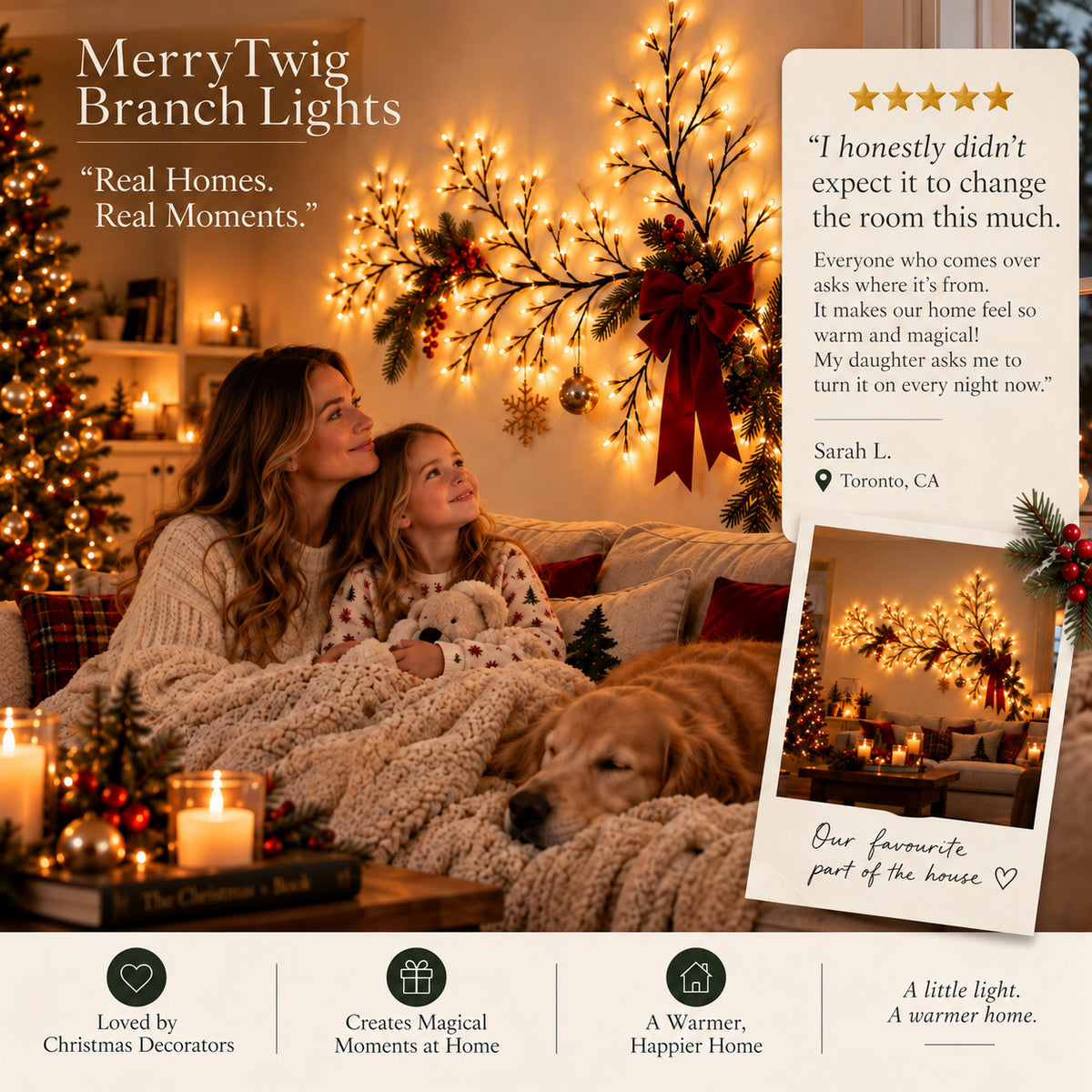 Mroace LED Christmas Decorative Branch Lights