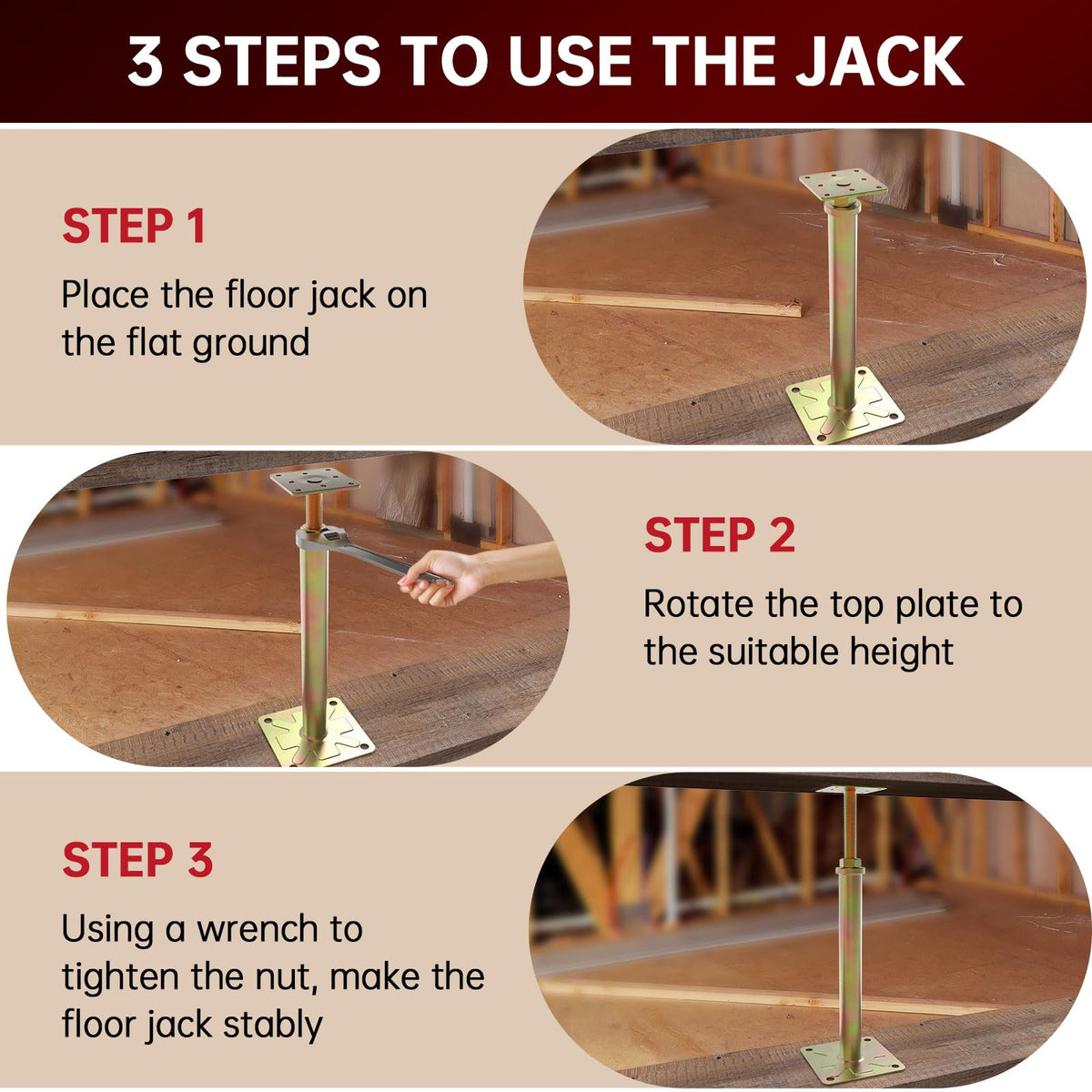 Mroace Heavy Duty Adjustable Floor Jack Support Posts - 4Pcs