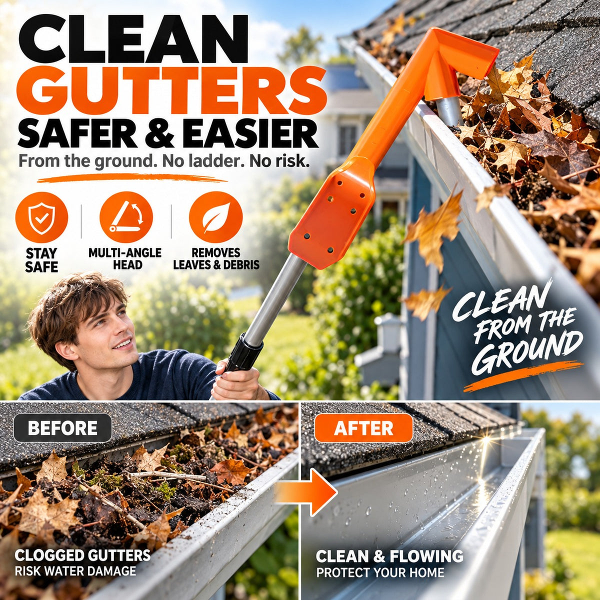 Mroace Extendable Gutter Cleaning Tool