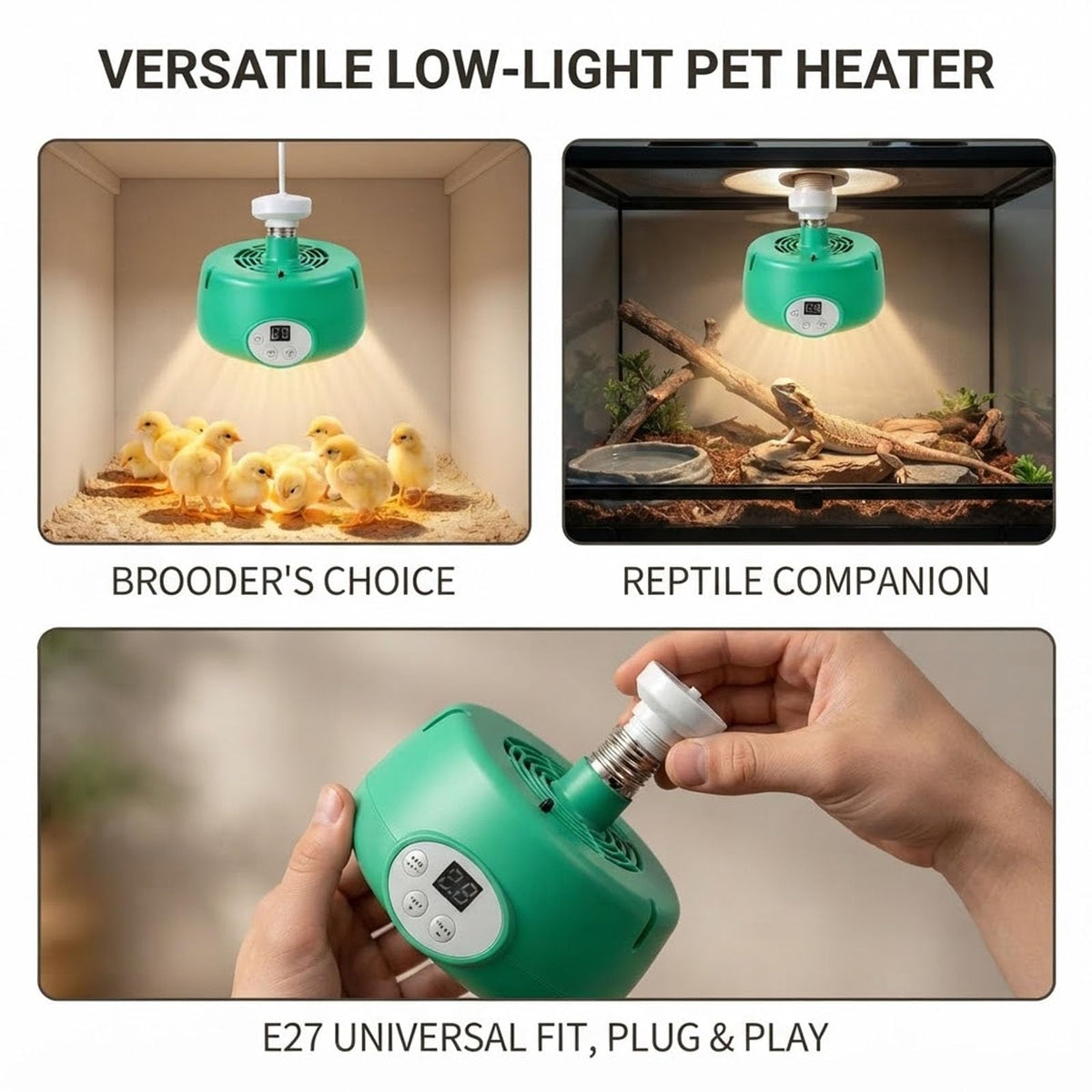 Mroace Intelligent Temperature Control Brooder Heater With Digital Display