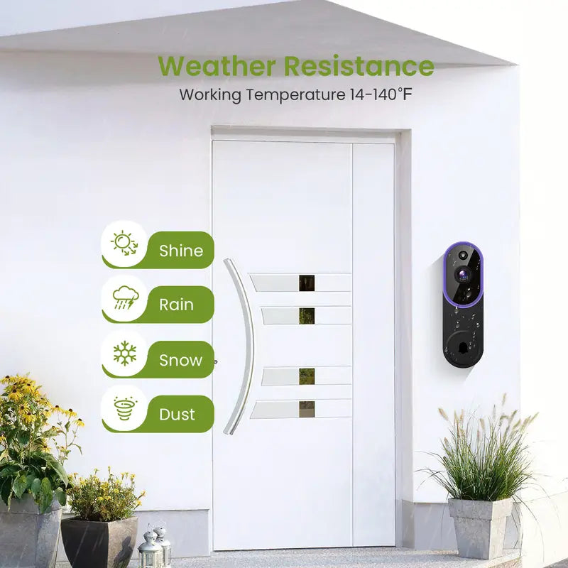Mroace Wireless Smart Doorbell Camera With AI Human Detection