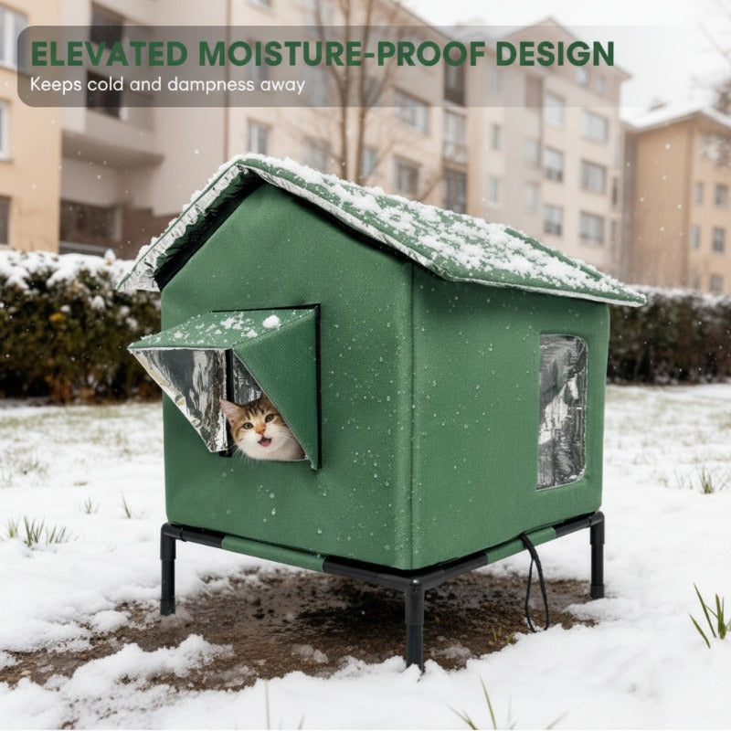 Mroace Waterproof Foldable Elevated Outdoor Cat House