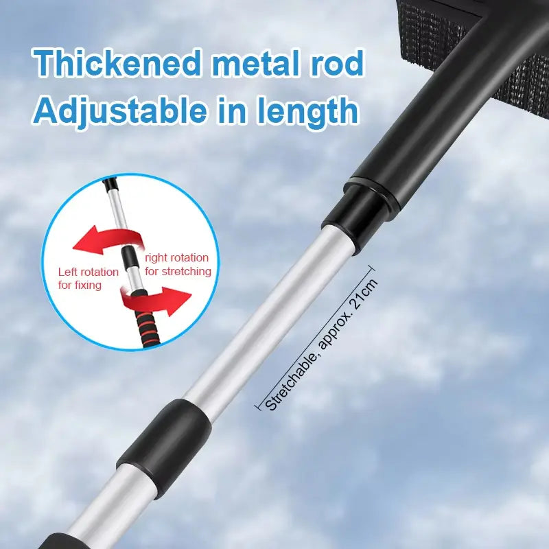 Mroace Adjustable Extendable Car Snow Shovel with Detachable Broom and Ice Scraper