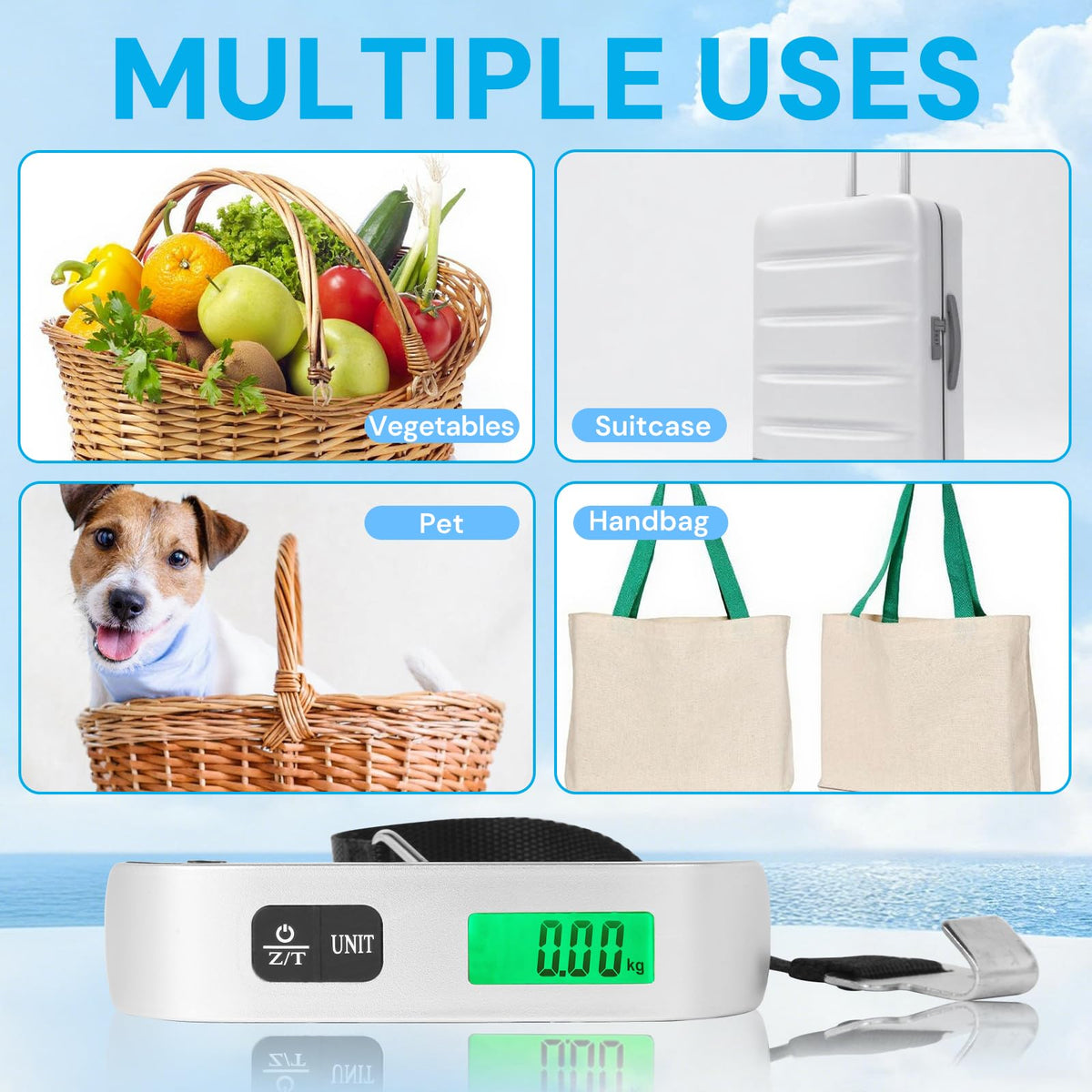 Mroace Portable Digital Luggage Scale With Backlit LCD