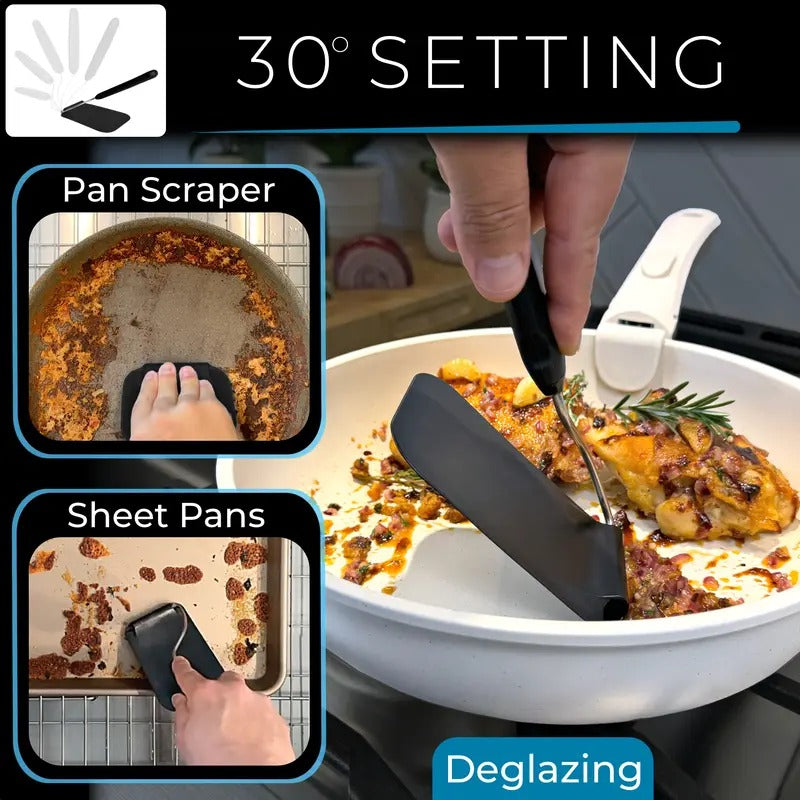 Mroace Adjustable Angle Kitchen Spatula With Interchangeable Heads