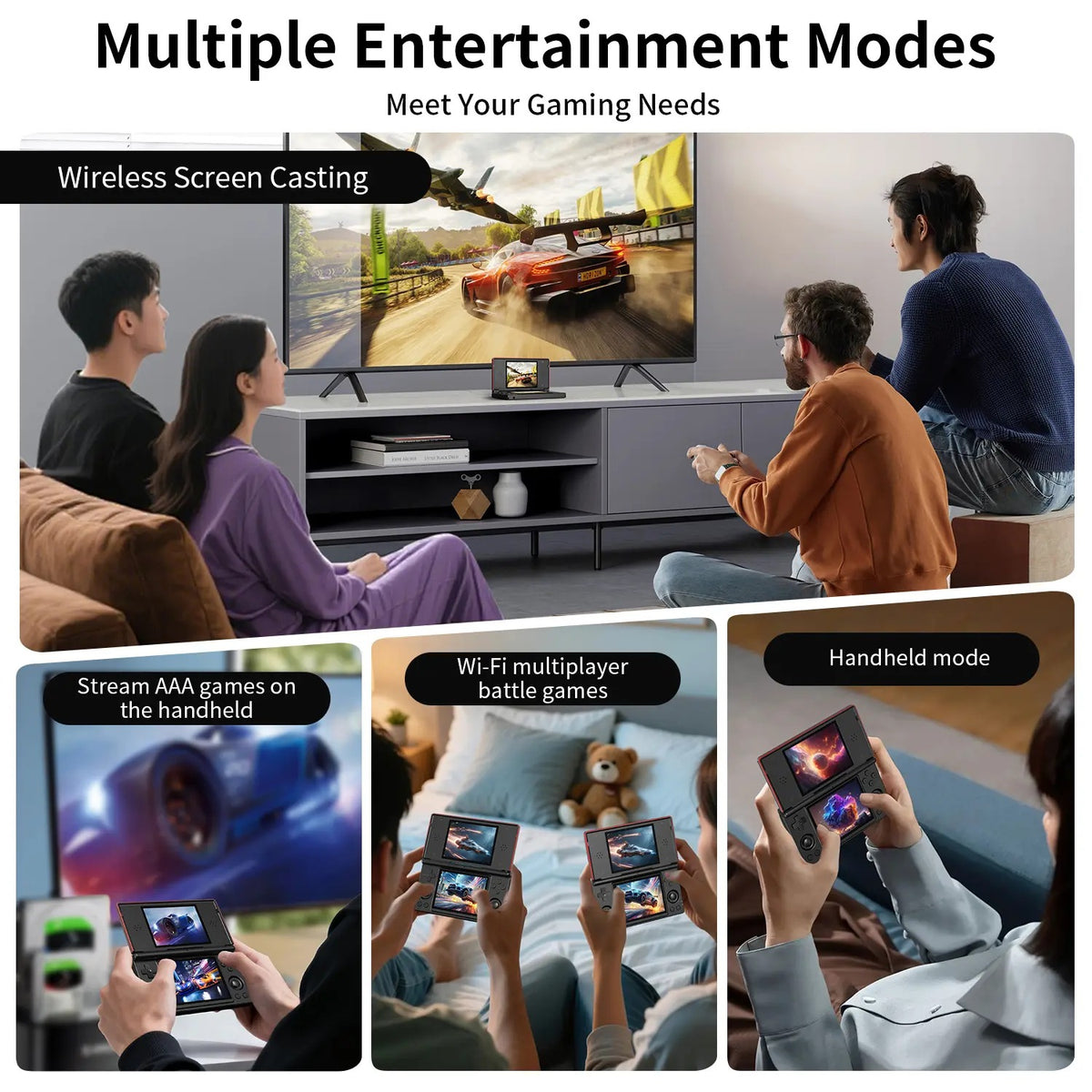 Mroace Dual Screen Retro Handheld Game Console