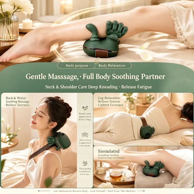 Mroace Cordless Heated Deep Tissue Kneading Neck and Back Massager