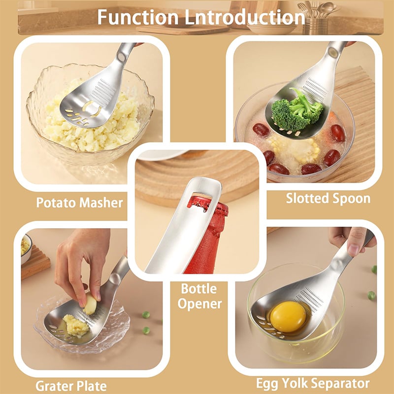 Mroace Stainless Steel Multifunctional Grater Spoon