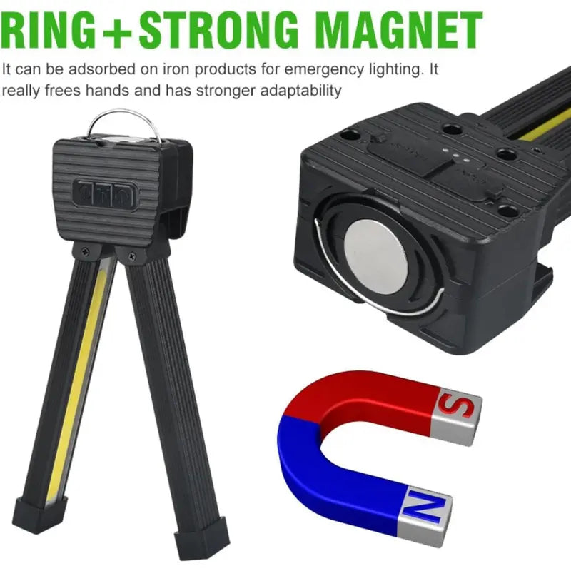 Mroace Rechargeable Folding Work Light With Magnetic Base