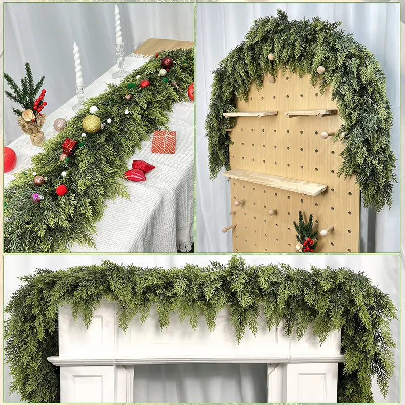Mroace Realistic Artificial Cedar Christmas Garland