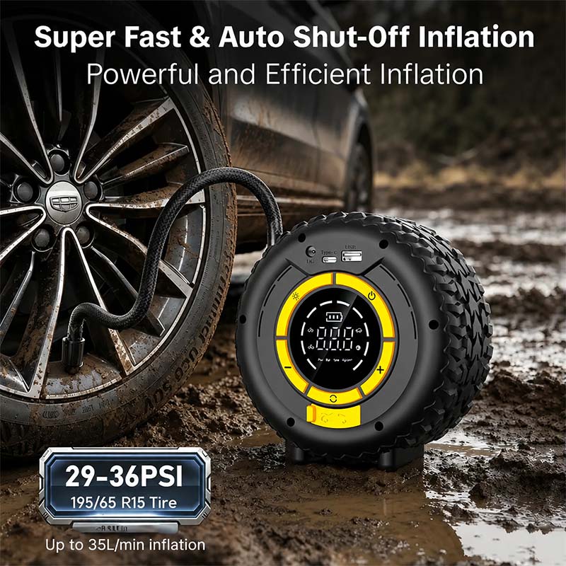 Mroace Portable Tire Inflator And Jump Starter