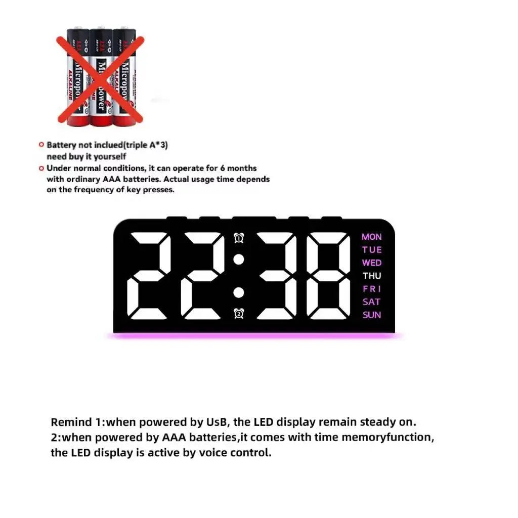 Mroace Multifunctional LED Digital Alarm Clock