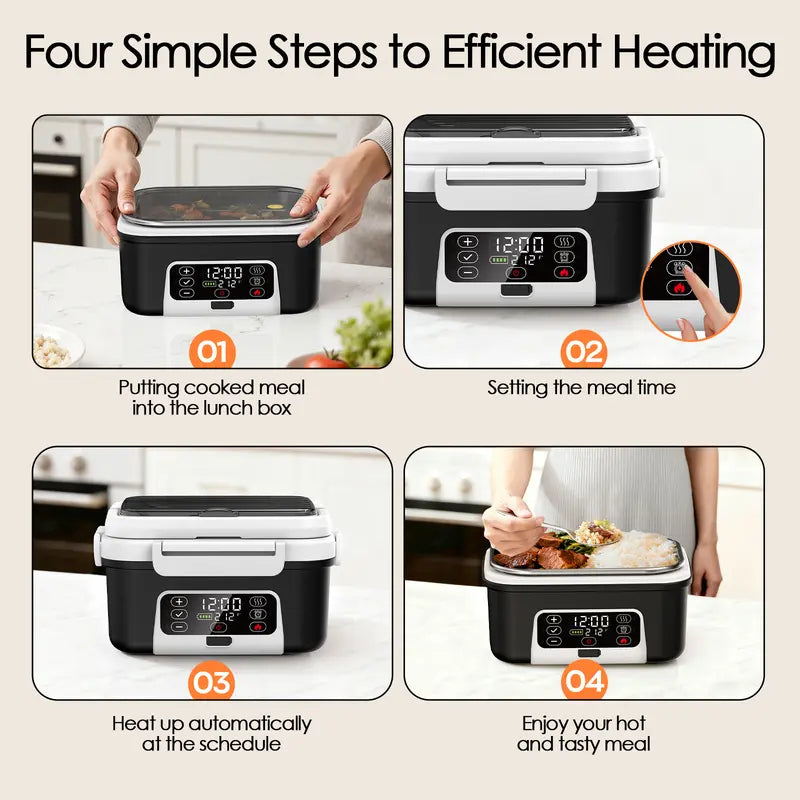 Mroace Cordless Rechargeable Heated Lunch Box With Smart Timer