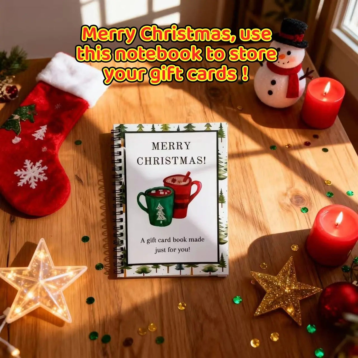 Mroace DIY Spiral Bound Christmas Gift Card Album