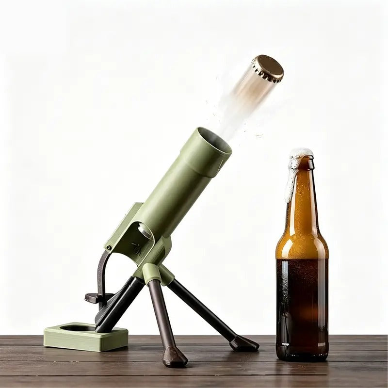 Mroace Heavy-Duty Metal Mortar-Shaped Push-Down Beer Bottle Opener