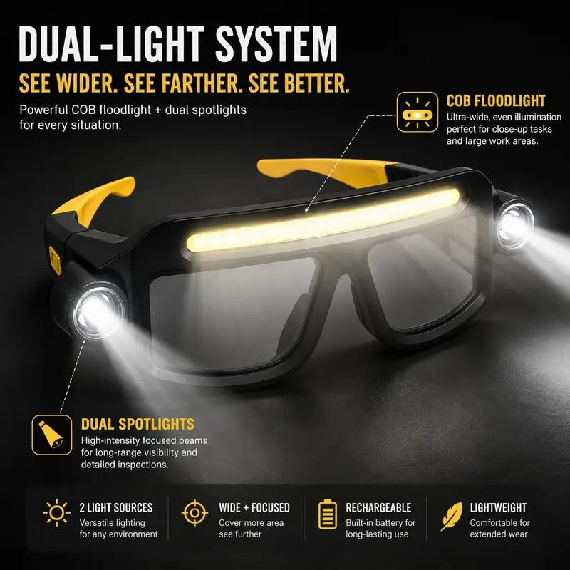 Mroace Rechargeable Motion Sensor LED Headlamp Glasses