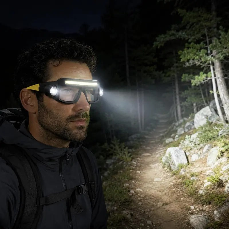 Mroace Rechargeable Motion Sensor LED Headlamp Glasses