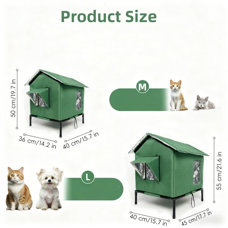 Mroace Waterproof Foldable Elevated Outdoor Cat House