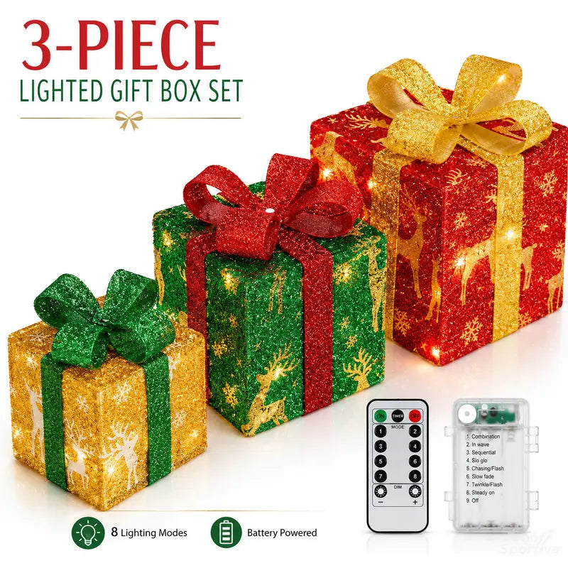 Mroace Remote Controlled LED Christmas Ornament Set
