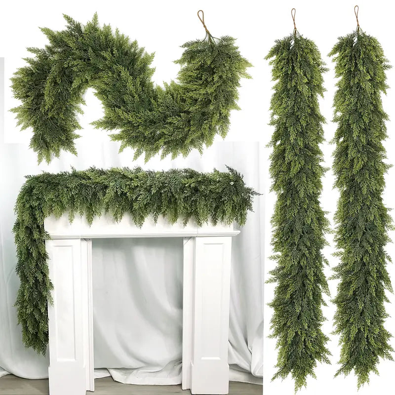 Mroace Realistic Artificial Cedar Christmas Garland