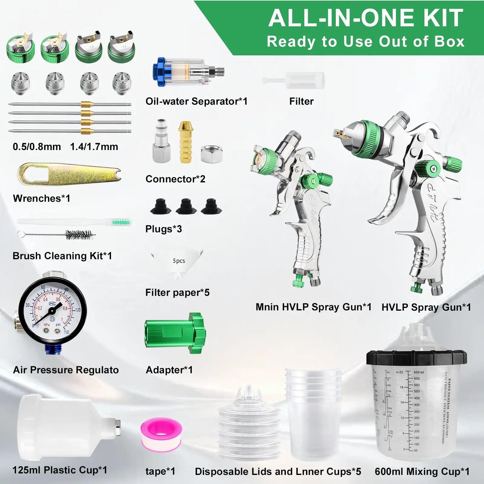 Mroace Professional HVLP Air Spray Gun Kit