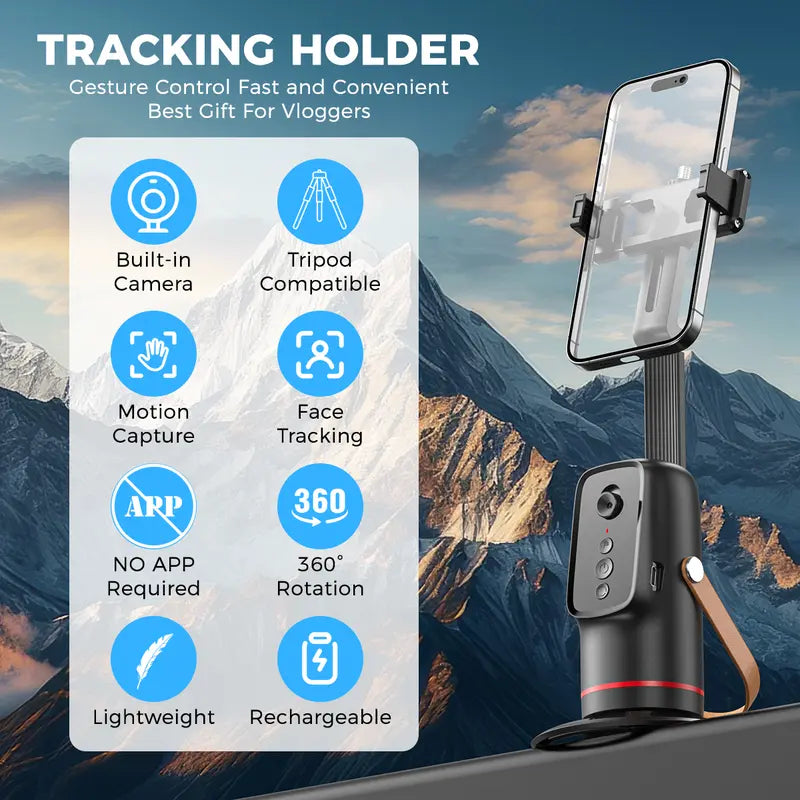 Mroace Smart Face Tracking Phone Mount With Gesture Control
