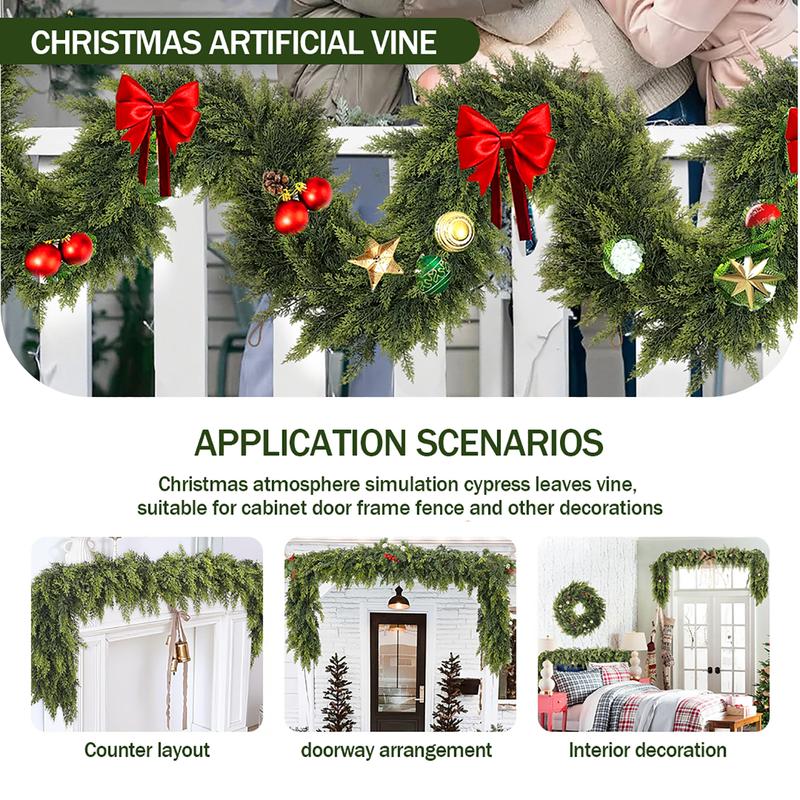 Mroace Realistic Artificial Cedar Christmas Garland