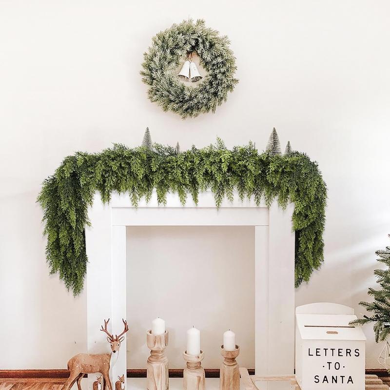 Mroace Realistic Artificial Cedar Christmas Garland