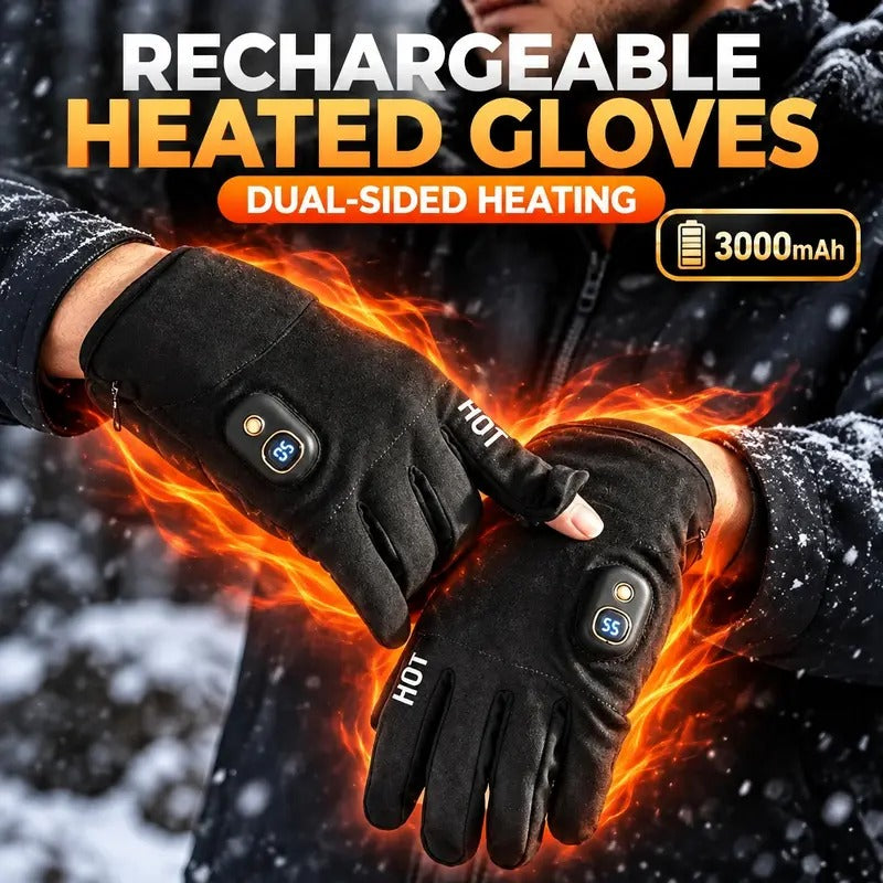 Mroace Rechargeable Heated Touchscreen Gloves With Adjustable Temperature