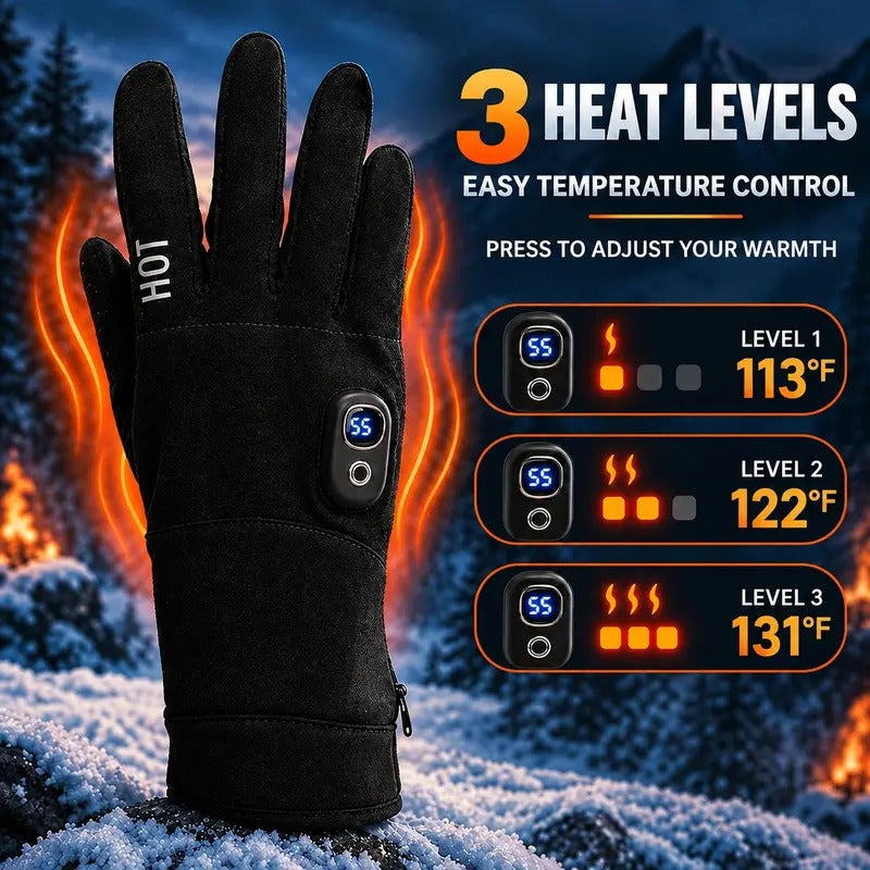 Mroace Rechargeable Heated Touchscreen Gloves With Adjustable Temperature