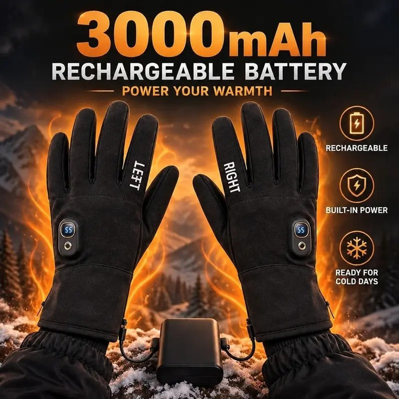 Mroace Rechargeable Heated Touchscreen Gloves With Adjustable Temperature