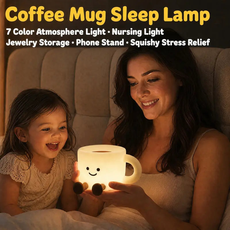 Mroace Multifunctional Silicone Coffee Mug Night Light With Phone Stand