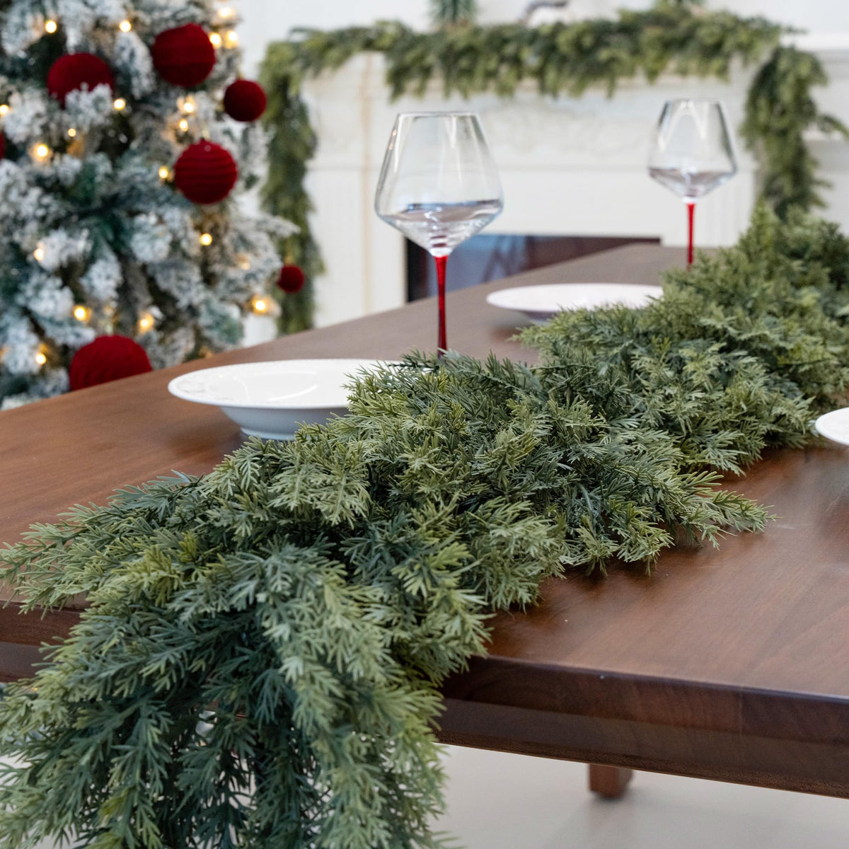 Mroace Realistic Artificial Cedar Christmas Garland