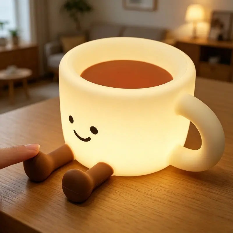 Mroace Multifunctional Silicone Coffee Mug Night Light With Phone Stand