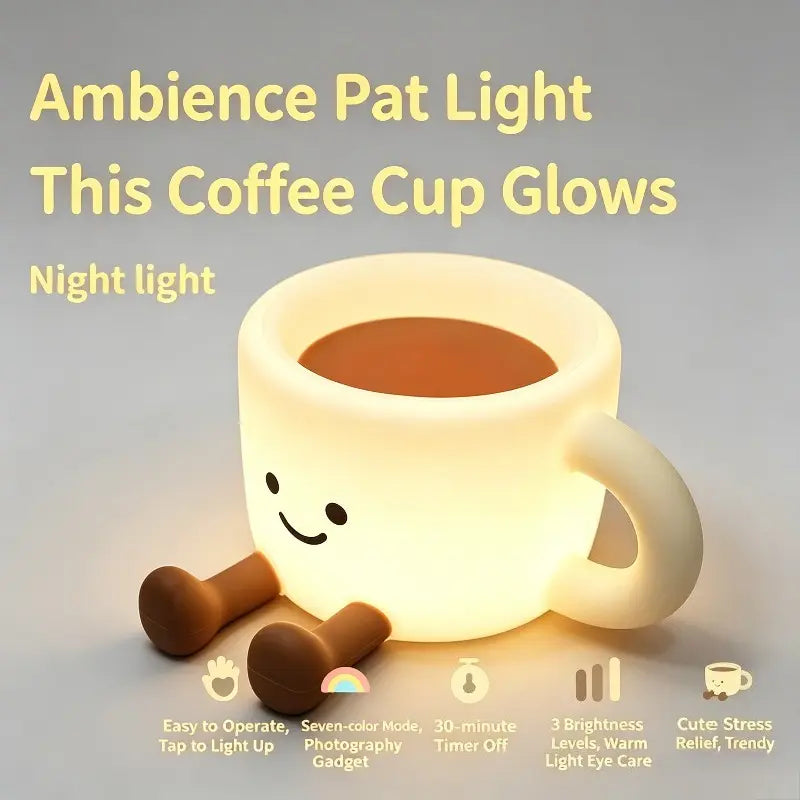 Mroace Multifunctional Silicone Coffee Mug Night Light With Phone Stand