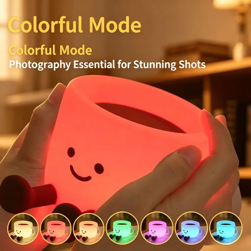 Mroace Multifunctional Silicone Coffee Mug Night Light With Phone Stand