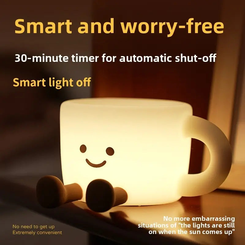 Mroace Multifunctional Silicone Coffee Mug Night Light With Phone Stand