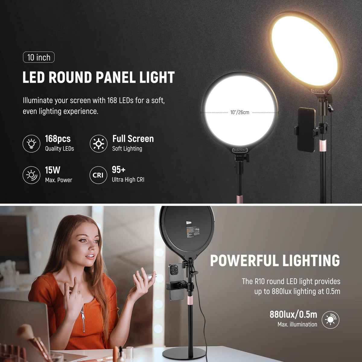 Mroace 10.5" Desk Ring Light