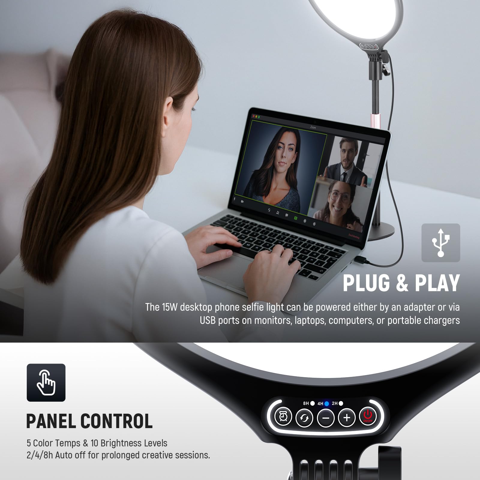 Mroace 10.5" Desk Ring Light