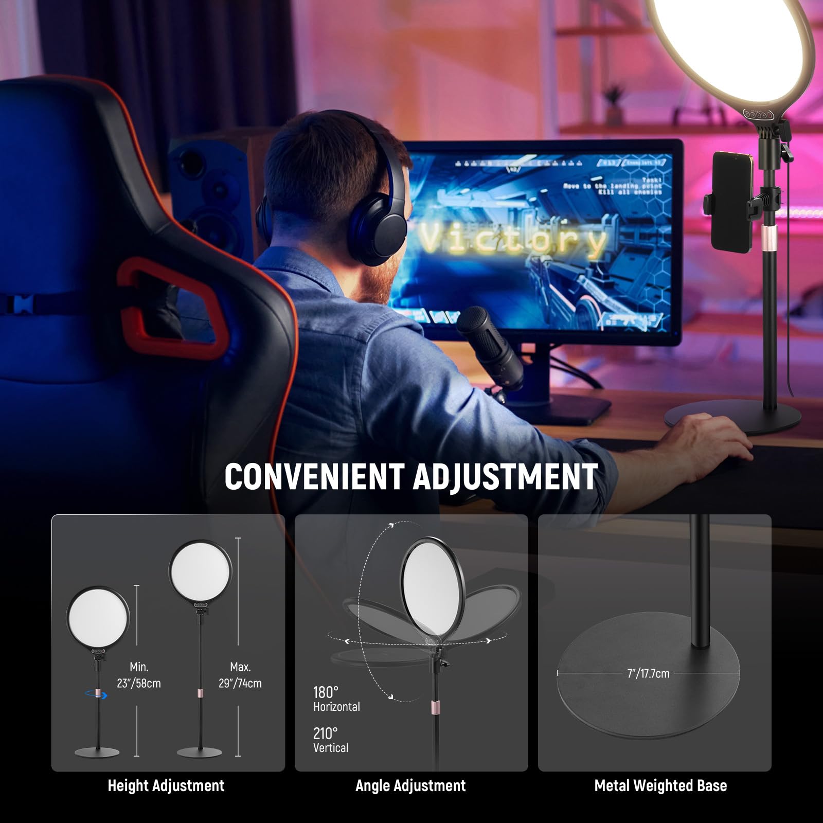 Mroace 10.5" Desk Ring Light