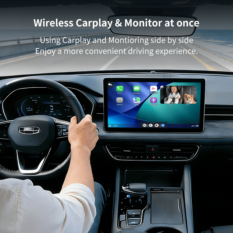 Mroace 1080P HD Baby Car Camera with Wireless CarPlay Adapter