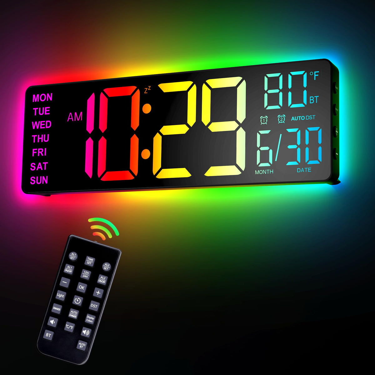 Mroace 12" Digital Wall Clock with LED